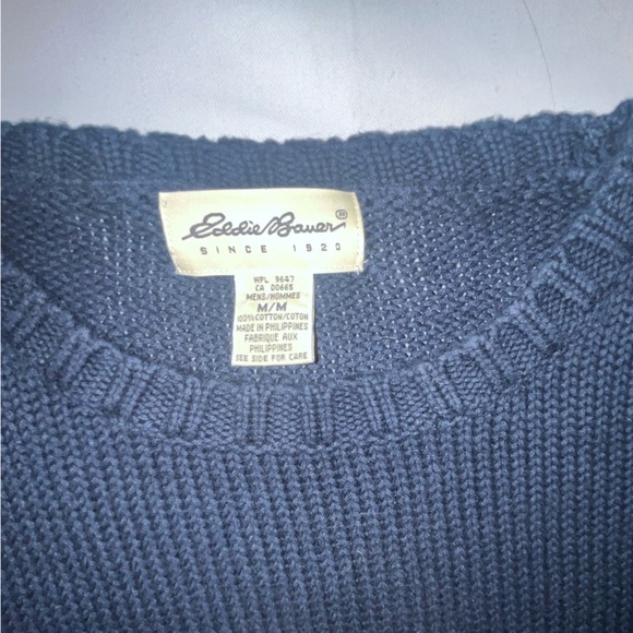 Eddie Bauer Oversized Crewneck Cotton Sweater - Navy Blue - Picture 2 of 4